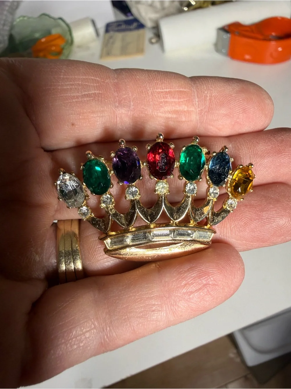 Trifari Crown Jewel Brooch